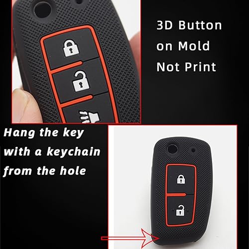 Miniatura 6 de Toiumops Funda para llave de coche para Nissan Qashqai J11 Pulsar C13 Juke F15 X-Trail T32 Micra, 23 Botones Funda de Silicona