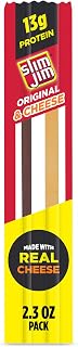 Slim Jim Meat Jerky Sticks & Cheese, Original Flavor, 2.3 oz. | High protein, 13g per serving; Original flavor; made with real cheese; great on-the-go snack for road trips & lunchboxes deal from Amazon
