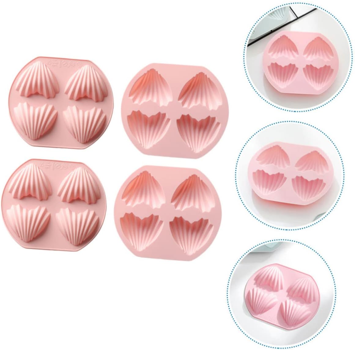 GLEAVI 4Pcs Heart Shape Silicone Cavity Baking for Easy to Clean Food Grade Silicone for Home Cake Shops present