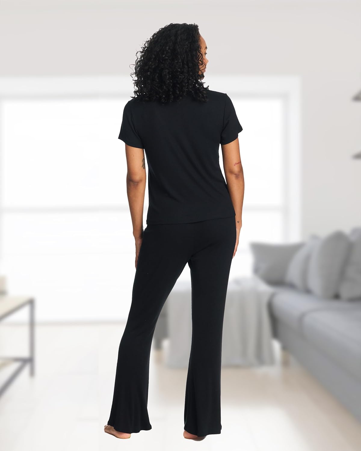 bebe Womens PJs Sets 2 Piece with Tee and Pajama Pants,Women's Sleepwear, Ladies Pajamas Sets - Image 2