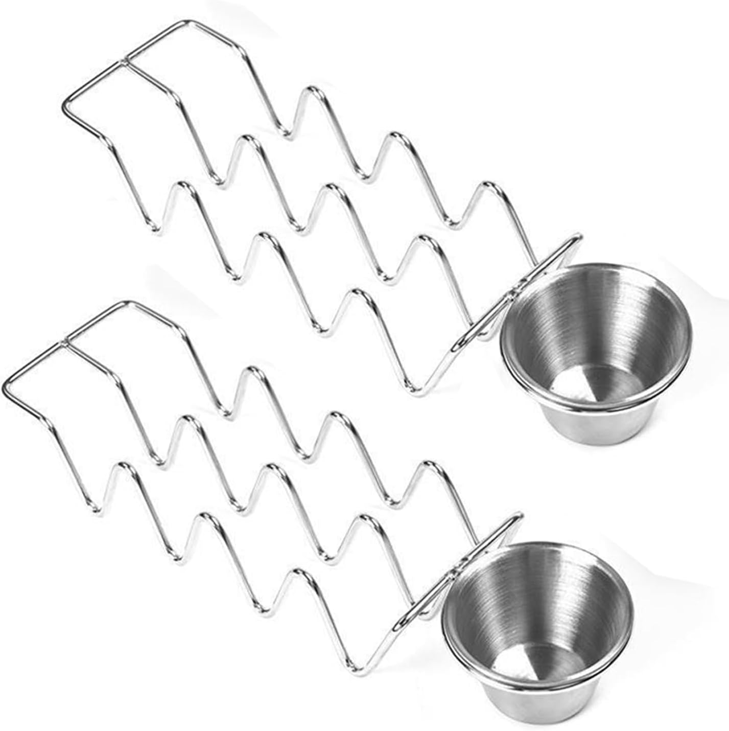 Stainless Steel Taco Holder Set Of 2 Holds 4-5 Tacos