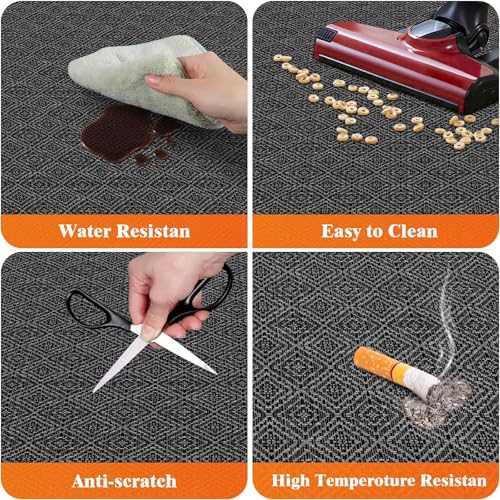 KMAT Office Chair Mat, 47x47in Heavy Duty Hardwood/Tile Floor Protector, Floor Mat Computer Desk Mat for Rolling Chairs, Work, Study, Office, Black — view 4