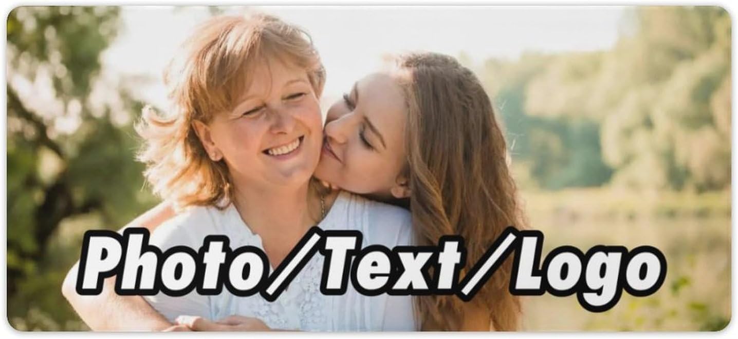 Custom Large Desk Mat with Photo & Text - Personalized Non-Slip Mouse Pad for Office, Gaming, or Home Decor - Upload Your Design for Unique Gifts, 15.7"x35.4"