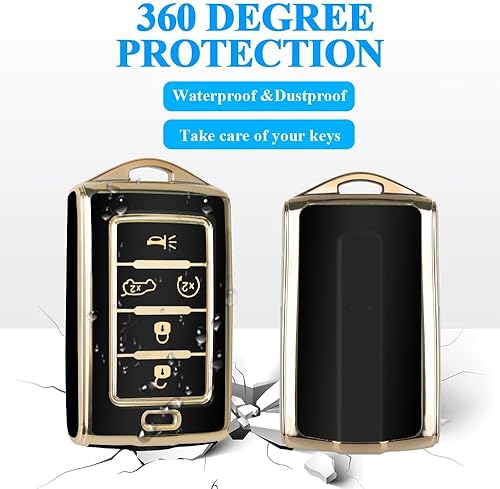 Miniatura 10 de MILD EAST Funda para llavero de Jeep con llavero, protección de 5 botones, apta para Jeep  Grand Cherokee  Wagoneer  Grand Cherokee L  2021 2022