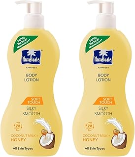 Parachute Advansed Soft Touch Body Lotion with Pure Coconut Milk & Honey |For Women & Men | All Skin types | 100% Natural, 72h Moisturisation | 13.5 Fl.oz. (Pack of 2)