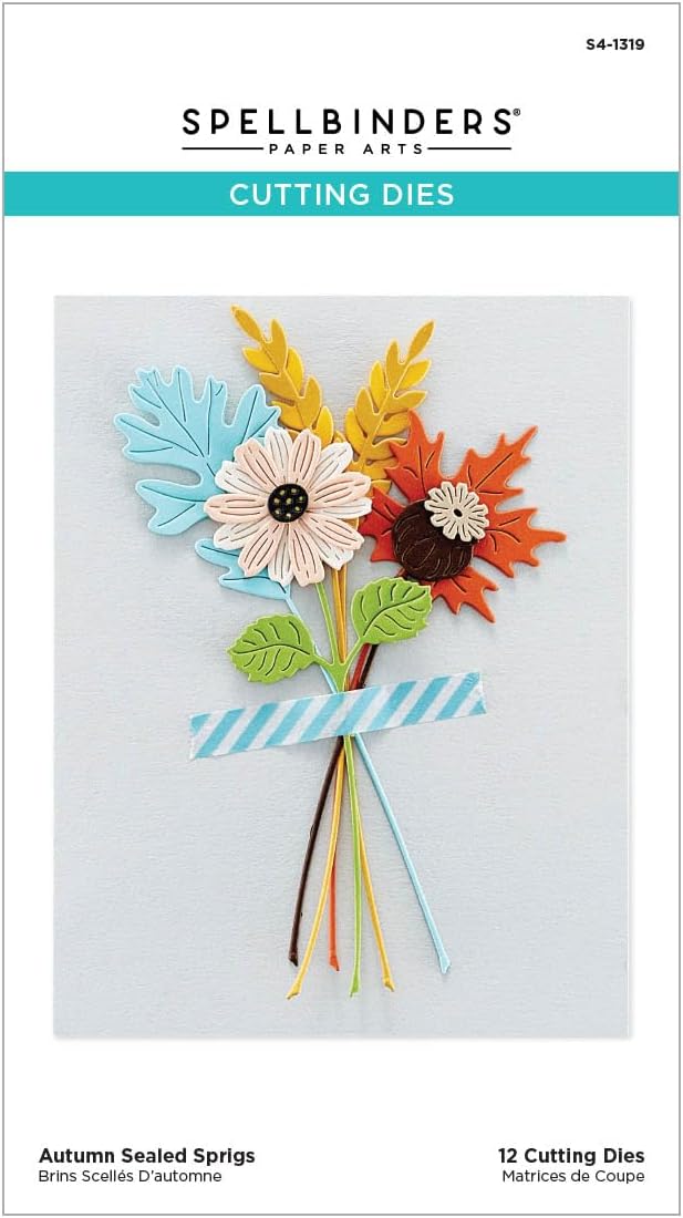 Spellbinders Autumn Sealed Sprigs Etched Dies, Metal