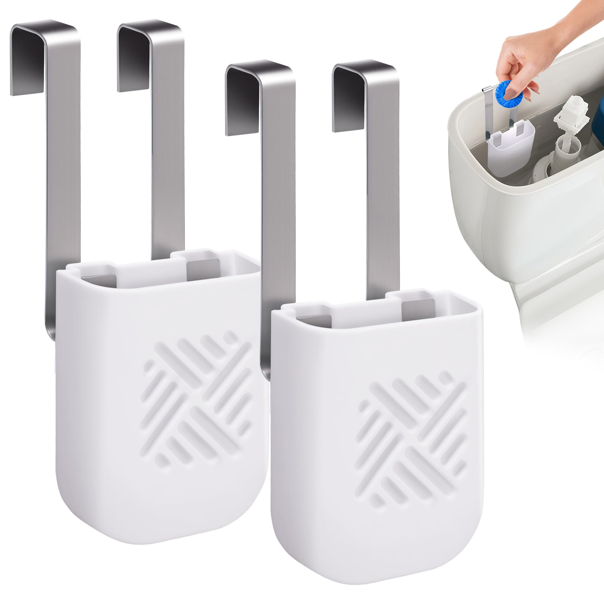 2 Pcs Toilet Tank Bleach Tablet Holder, Hanging Cleaner Tablet Bracket | 3.9'' x 2.9'' x 0.7'' Hanging Toilets Bowl Cleaner Carrier for Preventing Dissolved Residue From Polluting Water Tank