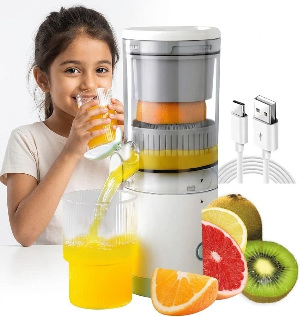DRUMSTONE Luxurious 5 Years Warranty 2026 Model Portable Rechargeable Electric Citrus Juicer with USB Charging Automatic Orange & Lemon Juice Extractor Fresh Juice Maker for Home Office Kitchen Travel-image-21