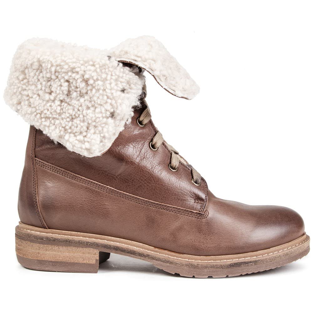 SOLE MADE IN ITALY Womens Lecce Roll Down Ankle Boots Brown