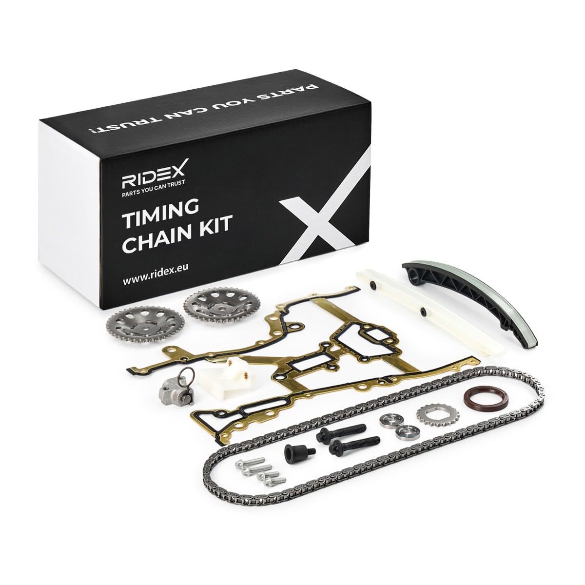 RIDEX 1389T0003 Kit catena distribuzione con tendicatena con guarnizioni Compatibilità con OPEL Corsa D Hatchback S07