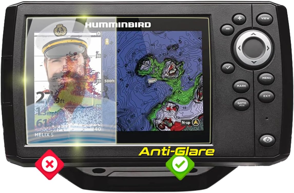 IPG Anti-Glare Made for Humminbird Helix 5 Chirp - Chirp DI - Chirp SI62 Mega Fishfinder Display Matte Finish Screen Protector Film, Perfect for Outdoor Use for Helix5.A.Gl