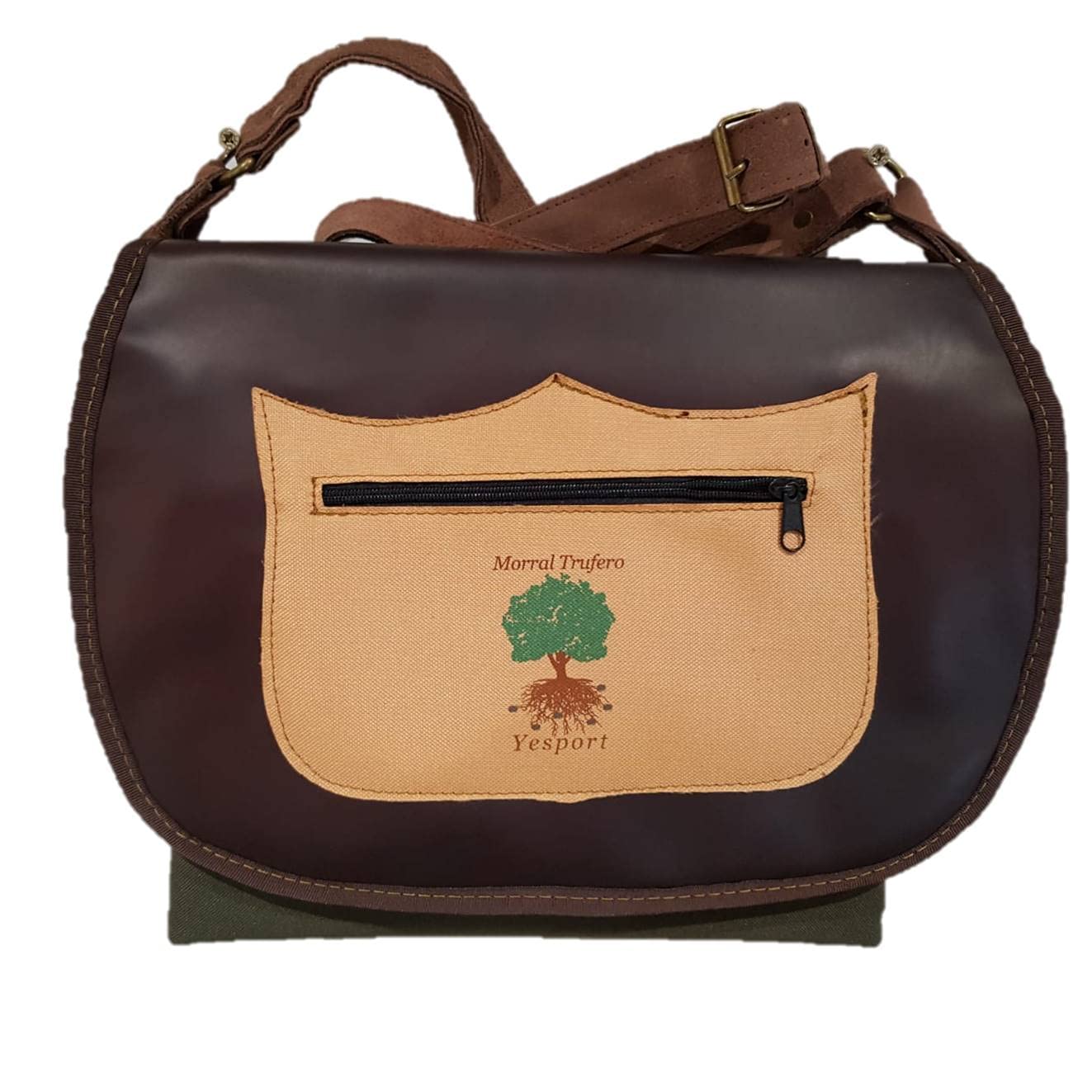 Morral trufero en piel artesanal diseño trufa