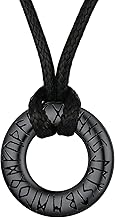 FaithHeart Norse Viking Rune Necklace with Adjustable Braided Leather/Stainless Steel Rope Chains for Men Women, Vintage Amulet Jewelry Gift with Delicate Box