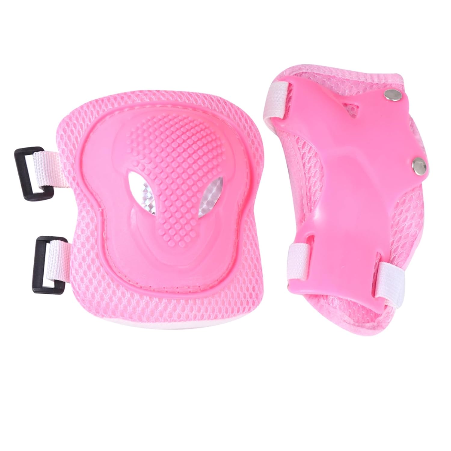 YARNOW 6Pcs Adult Roller Skate Protection Gear Knee and Elbow Pads with Wear Resistant Cover for Skating Cycling Skiing and Outdoor Sports Pink