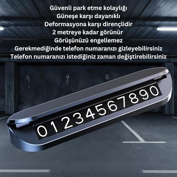 Coofbe Premium Clamshell Concealable Car Parking Phone Numbering Temporary Parking Phone Numbering