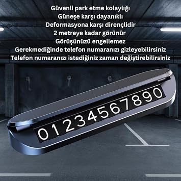 Coofbe Premium Clamshell Concealable Car Parking Phone Numbering Temporary Parking Phone Numbering