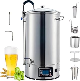 Electric Home Brewing System, Beer Brewing Kit with Digital Display, Integrated Mashing and Boiling Equipment, Homebrew Beer Making Machine (30L)