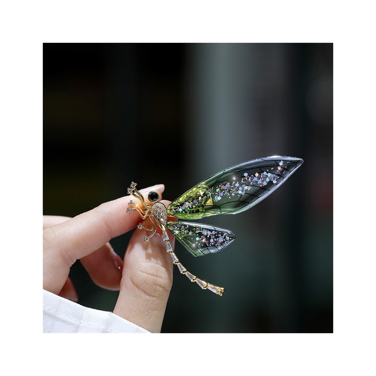 Spilla a forma di libellula, con zirconi, elegante, per sciarpa, ufficio, feste, gioielli, idea regalo, 1 pezzo