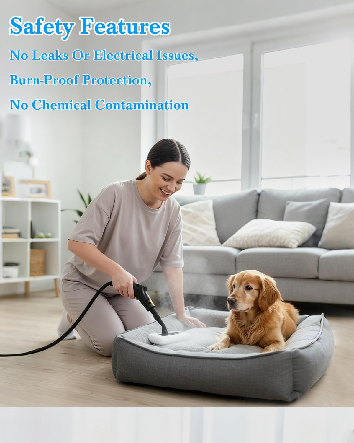 Steam Cleaner for Home - 2500W Steam Cleaner, 1600ML Water Tank, 15s Heat-Up, 6-Level Adjustable, 45PSI, 250°F Steam, Handheld Steamer for Kitchen, Bathroom, Tile, Grout, Grease, Car