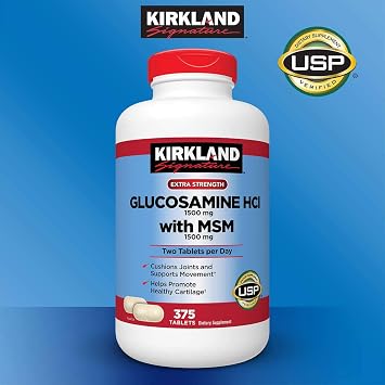 Kirkland Signature Glucosamine with MSM, 375 Tablets (5 Pack)