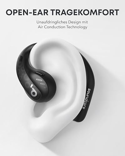 soundcore by Anker AeroFit Pro Open-Ear Kopfhörer, Ultra leicht, Bequem, Ergonomisches Design, Intensiver Sound LDAC, Bluetooth 5.3, IPX5 Wasserschutz, 46h Akku, App, Kabellos - 2