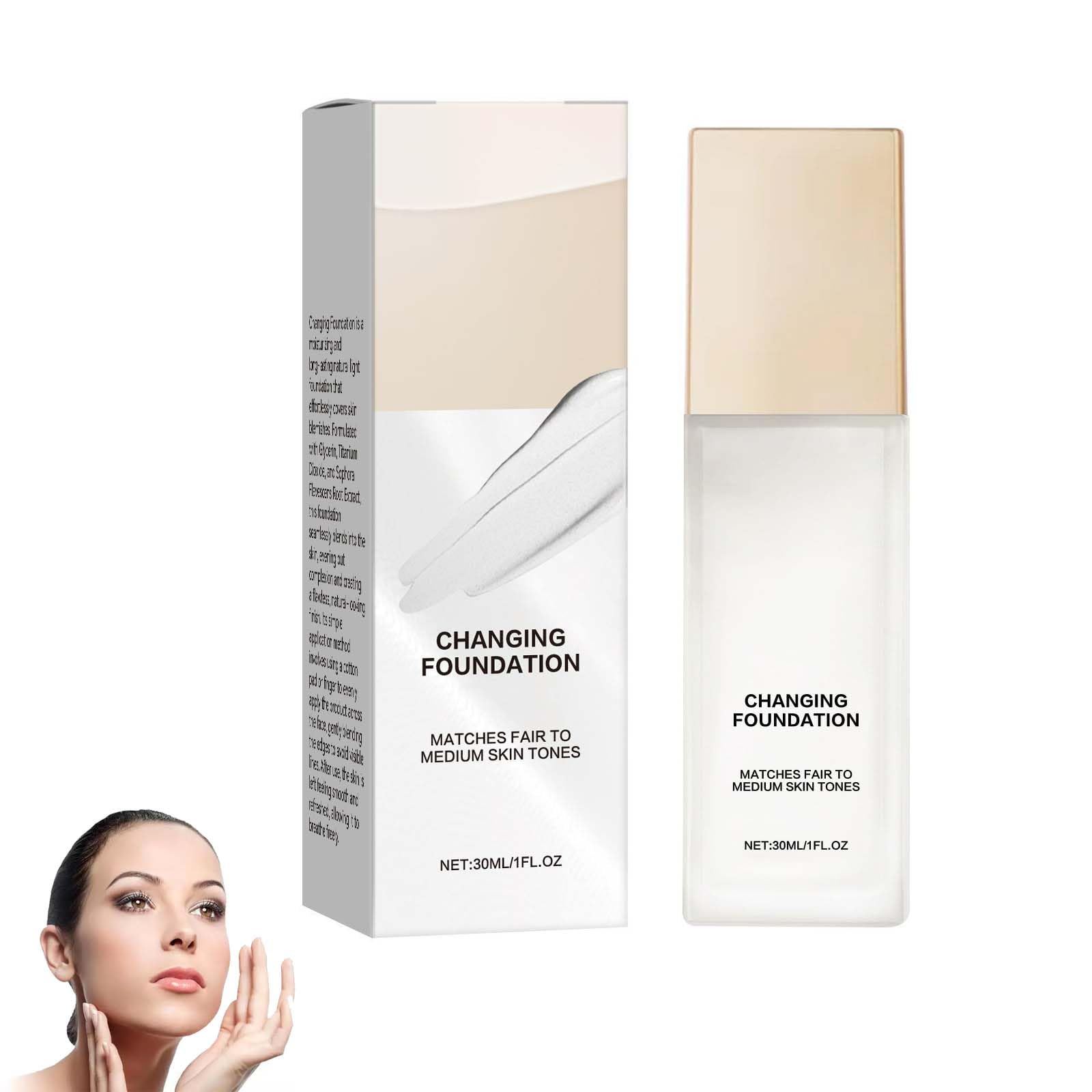 Color Changing Foundation for Mature Skin Makeup, Luxe Hydrating Lightweight Repair Cream, Natural Flawless Coverage for All Skin Tones (1)