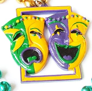 Comedy and Tragedy Bead Necklace New Orleans Mardi Gras Spring Break Cajun Carnival Festival