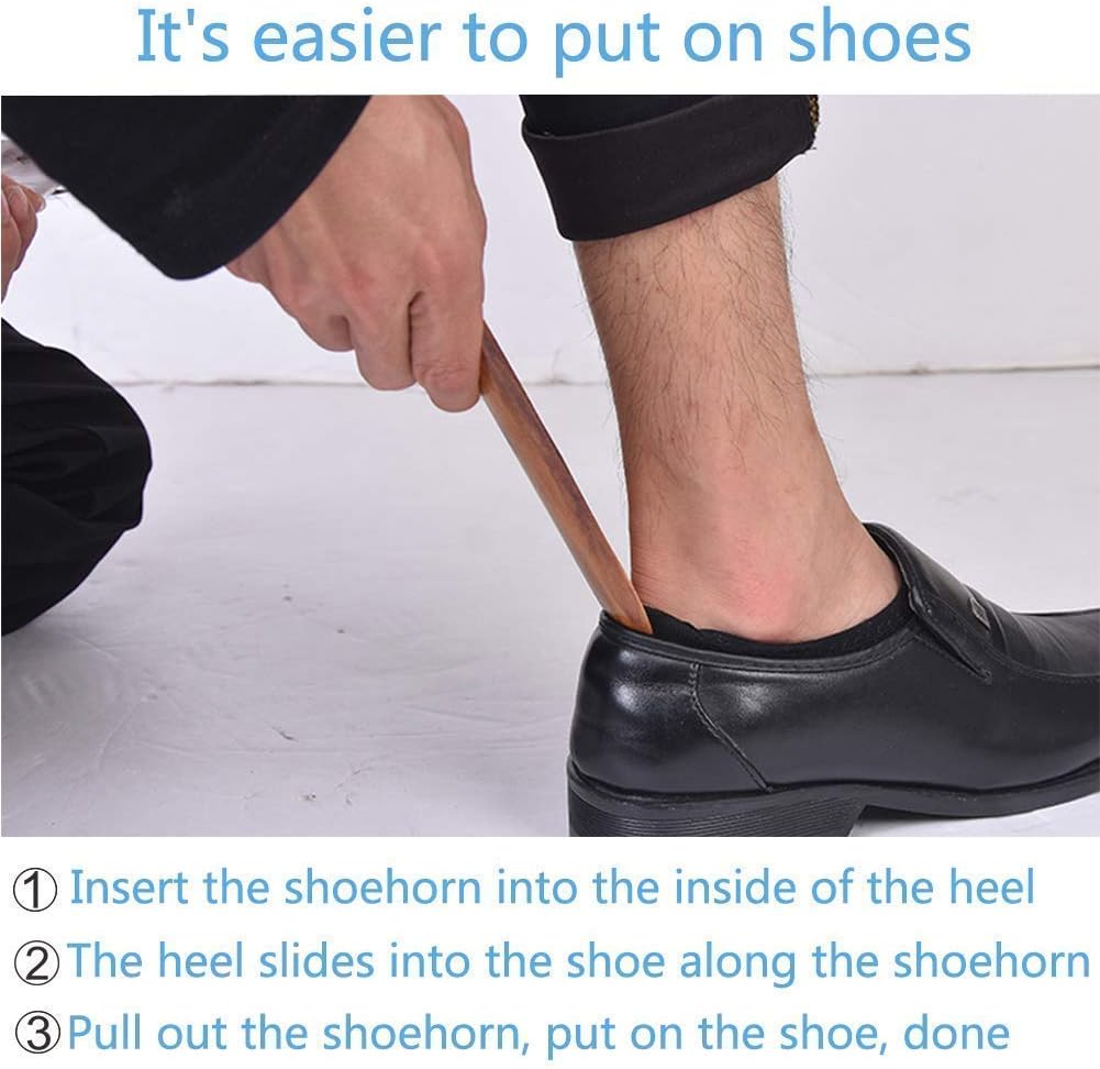 Short Handle Wooden Shoe Horn,Wear Shoe Helper,Small Travel Shoe Horns for Men,Women,Seniors,Kids - Portable 6.1 Inch Long Shoe Horns,Pocket Shoehorn,Boot Jacks,Easy to Take for Travel Use : Clothing, Shoes & Jewelry