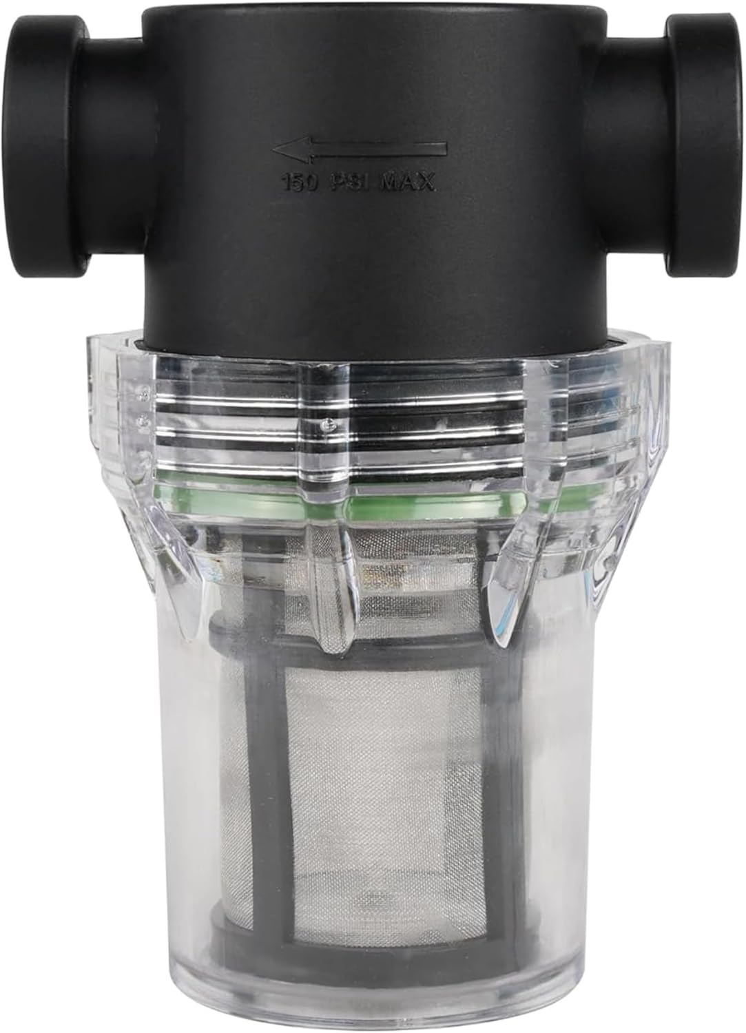 1/2" Female NPT In-Line Strainer with 100 Mesh Stainless Steel Filter Screen Clear Bowl for Easy Cleaning by SEAFLO