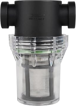 1/2" Female NPT In-Line Strainer with 100 Mesh Stainless Steel Filter Screen Clear Bowl for Easy Cleaning by SEAFLO