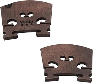 Soundspire 2-Pack 4/4 Violin Bridge, Grade-A Maple with Pre-Slotted U-Groove (Professional String Spacing & Acoustics), Black