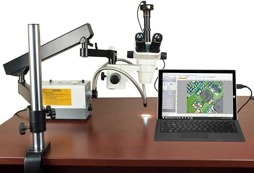 OMAX W43DF1-D3X2A-E30A-L12Y-C100U 2-270X Stereo Microscope+Articulated