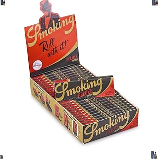 Smoking 1 box Black DeLuxe Medium size 1 1/4 rolling paper = 1250 papers