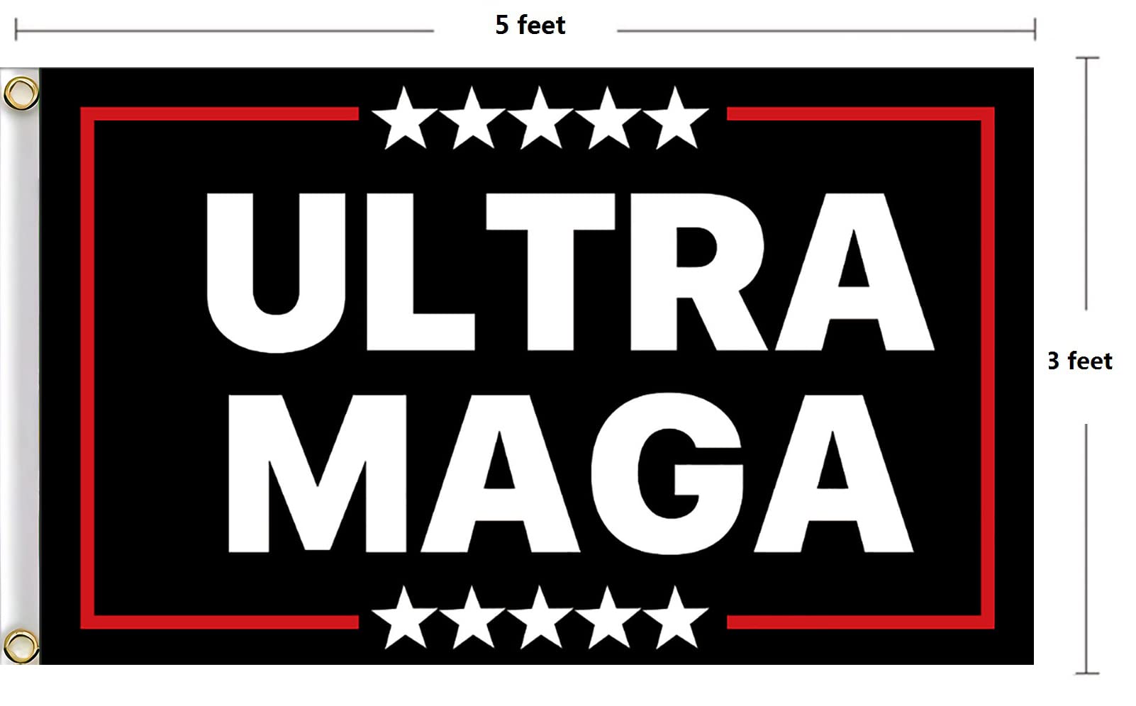 Bandiera Trump 2024 'Americans For Trump' &ndash; 3x5 Piedi, Policarbonato, Occhielli Ottone