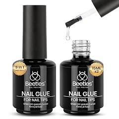 beetles Gel Polish 9 In 1 Gel Nail Glue for Clear Acrylic Nail Tips 2 Pcs 15ml Long