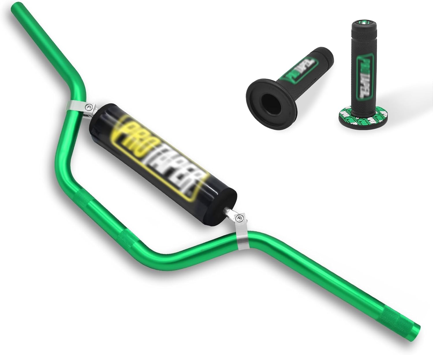 Wai Danie 7/8″ Green Handle bar+Hand Grips+Handle bar Crossbar Pad CRF 50 70 Pit Pro Dirt Bike 22MM Motorcycle Aluminum Handlebar Bar Dirt Pit Bike ATV Quad & Cross Bar