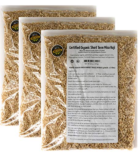 RHAPSODY ORGANIC KOJI - Made in Vermont, USA - Sweet Miso Koji/Shio Koji, 3-pack (3 x 16 oz) RHAPSODY ORGANIC KOJI - Made in Vermont, USA - Sweet Miso Koji/Shio Koji, 3-pack (3 x 16 oz)
