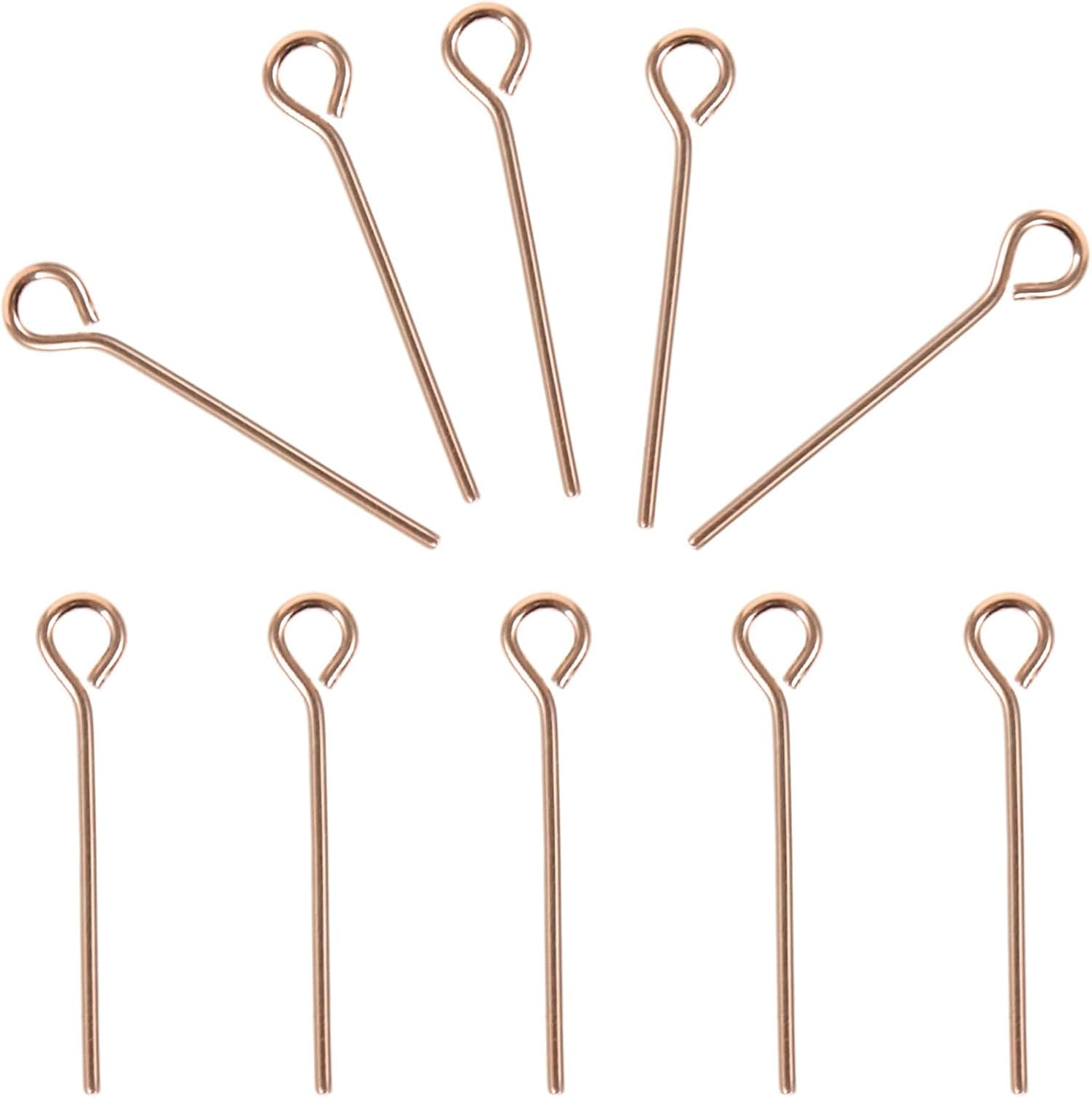 10pcs Silver Jewelry Eye Pins for Necklace Making, Lightweight Sturdy