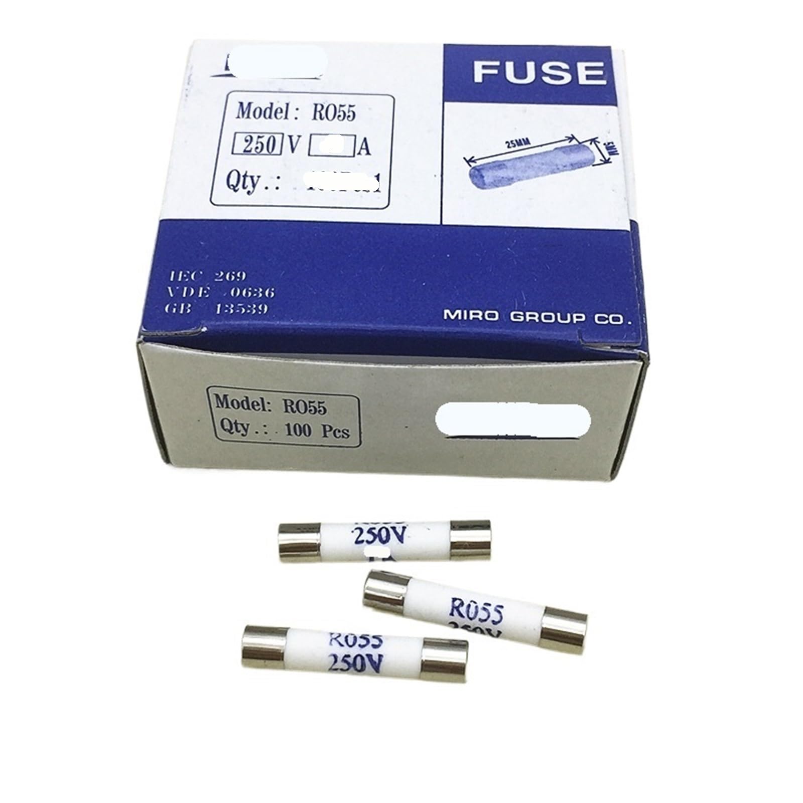 Fusible céramique 16A RO55 5X25mm idéal pour la rénovation électrique de la maison