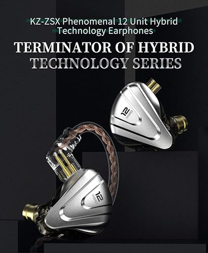 Miniatura 3 de KZ ZSX 1DD+5BA Híbrido HiFi Estéreo Aislamiento de Ruido Deportivo IEM AuricularesAuricularesAuriculares con Cable Desmontable (Sin MIC, Cian)