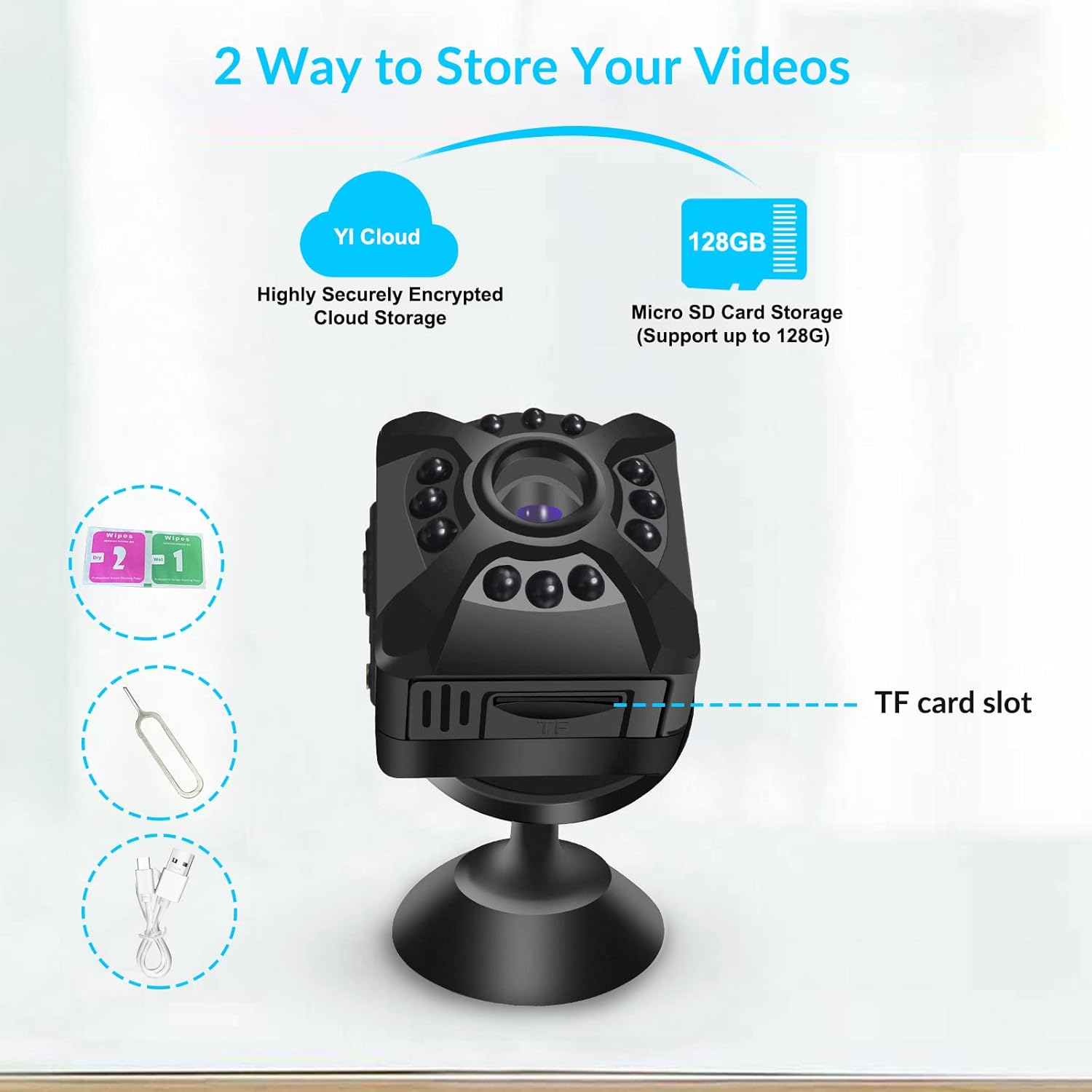 Ebarsenc X5 Mini WiFi Camera package contents