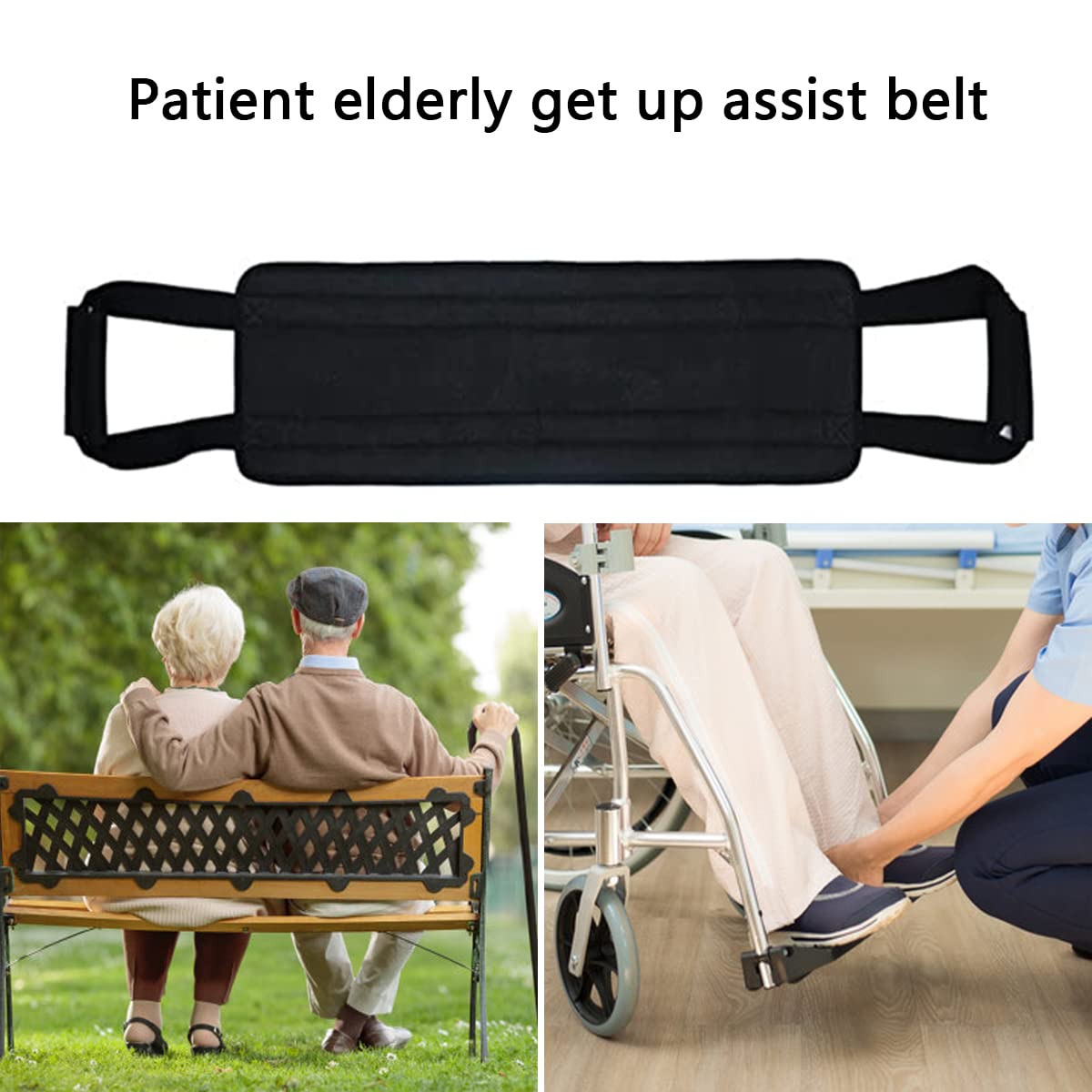 Transportador de Pacientes, 100 * 40cm Cinturón de Transferencia con Manijas,Paciente Anciano Cinturón móvil de Transferencia Silla de Ruedas Cama Cinturón Elevador de Enfermería con Manijas