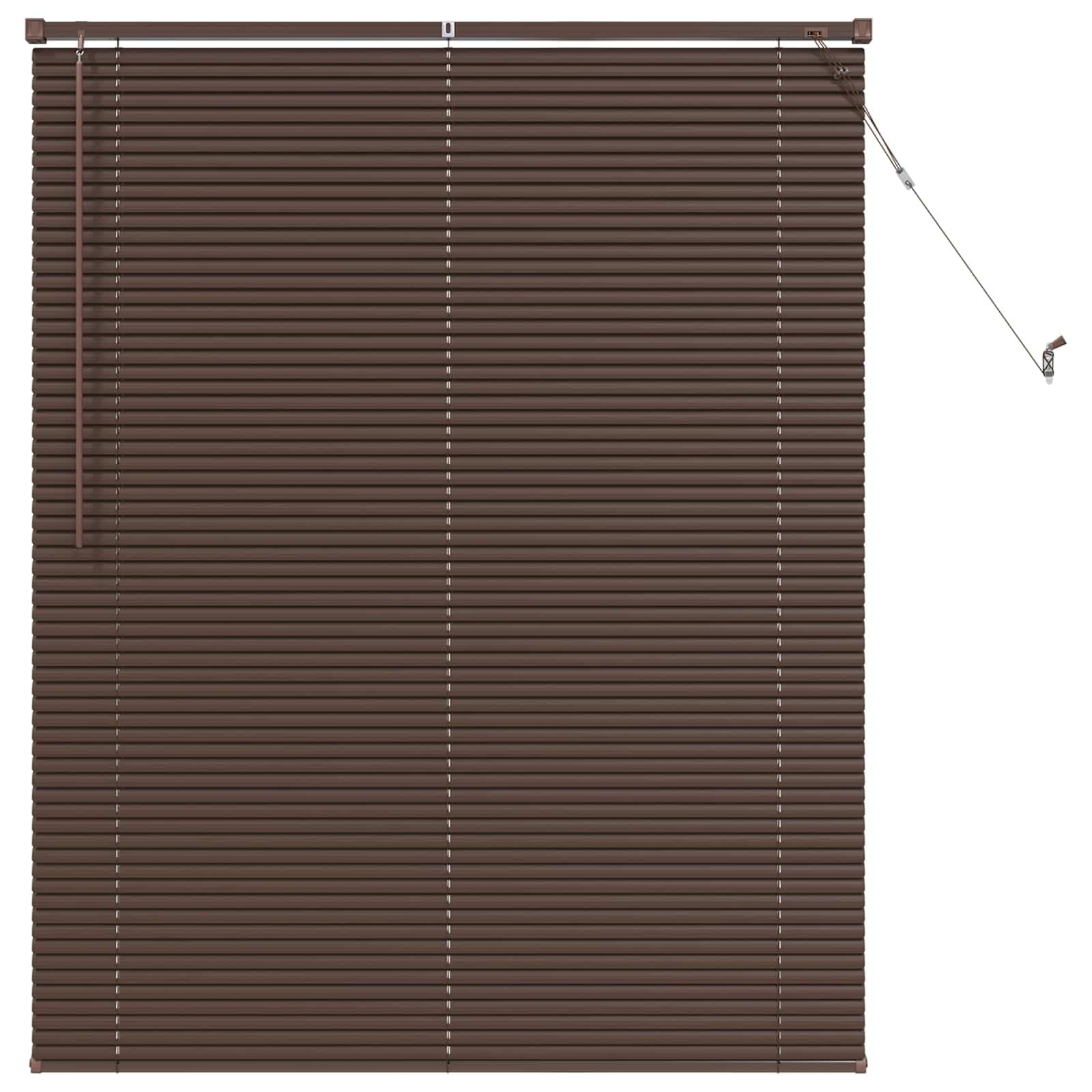 Persiana marrone scuro con motivo 150 x 120 cm, in robusto PVC, design moderno con asta girevole, clip di sicurezza e kit di montaggio per ufficio, soggiorno e camera da letto