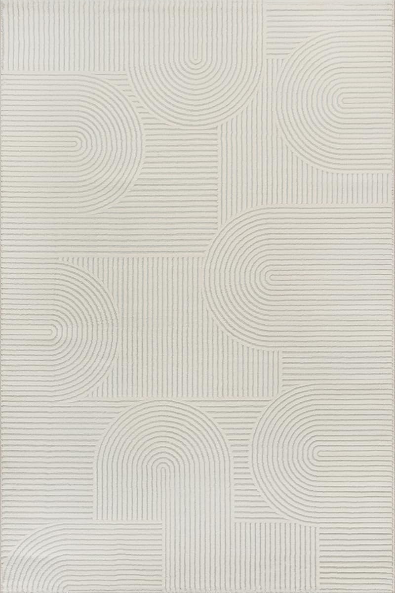 the carpet Knight - Creme, 240 x 340 cm, Wohnzimmer Teppich Moderner Kurzflor