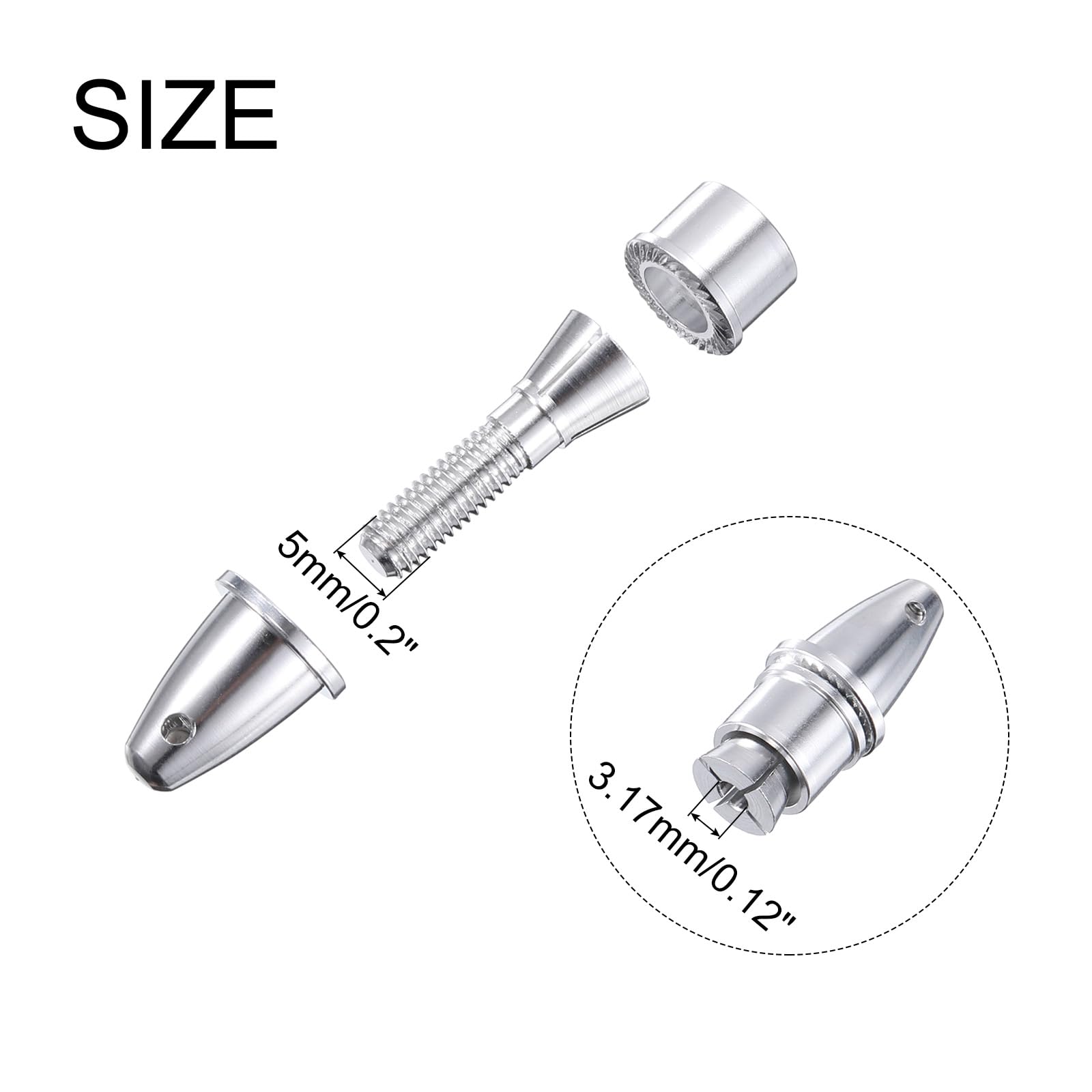 QUARKZMAN RC samolot śmigło spinner, otwór 3,17 mm i wał wyjściowy 5 mm adapter śmigła do silników bezszczotkowych i regulatora prędkości obrotowej, opakowanie zawiera 10 sztuk