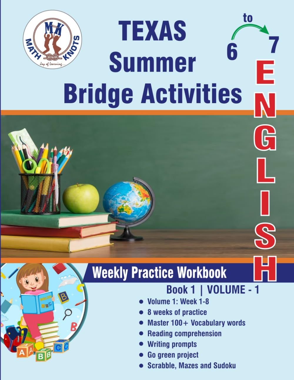 GRADE 6 to 7: TEXAS Summer English Bridge Activities (TEXAS State (STAAR) prep by Math-Knots)
