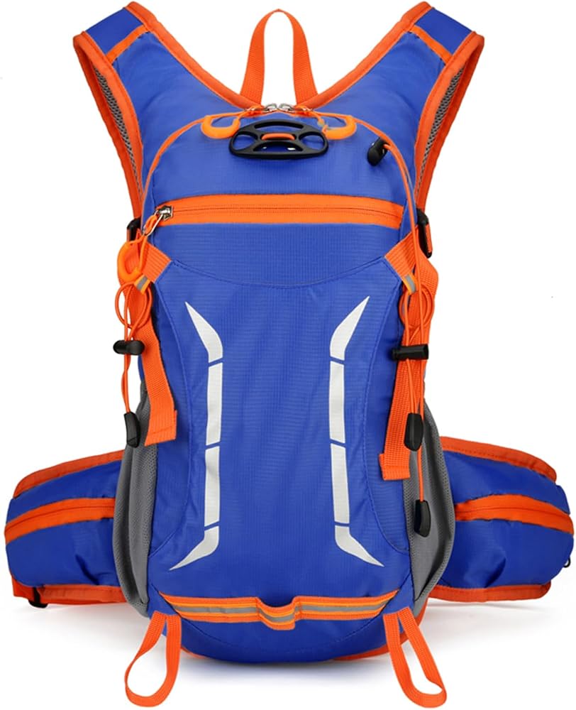 HomyComy Fahrradrucksack Wasserdicht & Ultraleicht Atmungsaktiver Sportrucksack mit Helmabdeckung & Regenschutz für Damen/Herren