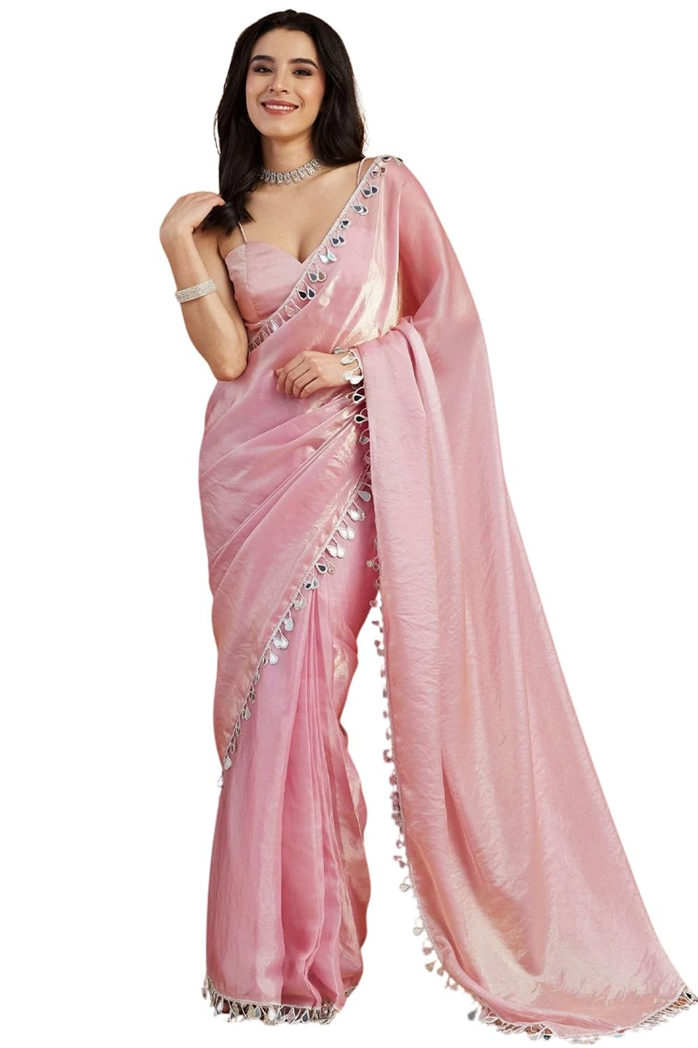 SGF11 Women’s Kanjivaram Tissue Pure Soft Silk Saree With Blouse Piece