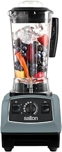 Salton Power Blender PRO 2L Countertop Blender | 2 HP 1500W High Speed 30000 RPM | 8 Blade Ice Crushing System | Smoothie Soup Sauce Blender with 5 Programs Pulse Control | Green Mist (BL2150GM)