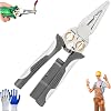 8 in 1 Wire Stripper with Voltage Tester, 8-in-1 Heavy Duty Wire Stripper Pliers, 2025 Upgraded Wire Stripping Pliers, Multi-function Electric Wire Stripping Tool Gray